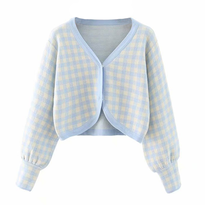 Women Cardigan Sweater 2020 New Cute Chic cotton Cardigan Tops Fashion Plaid Elegant Warm Street jacket Sweater women, Sky blue
Women Cardigan Sweater 2020 New Cute Chic cotton Cardigan Tops Fashion Plaid Elegant Warm Street jacket Sweater women, Sky blue