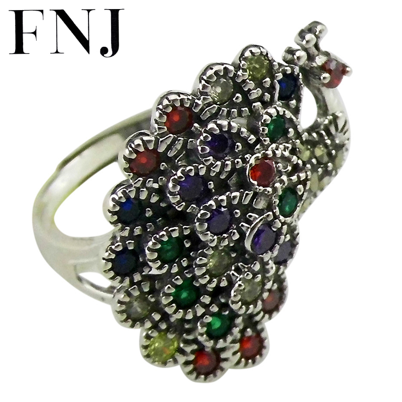 FNJ Colorful Zircon Peacock Rings 925 Silver Adjustable Size Popular S925 Solid Silver Ring for Women Jewelry Fine MARCASITE
FNJ Colorful Zircon Peacock Rings 925 Silver Adjustable Size Popular S925 Solid Silver Ring for Women Jewelry Fine MARCASITE