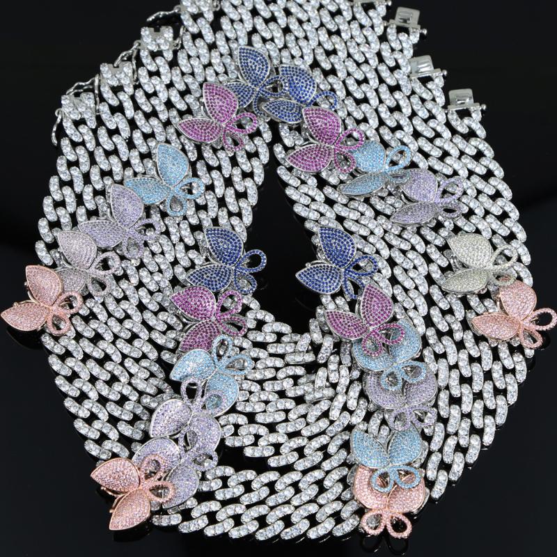 iced out bling cz Miami cuban chain rainbow Butterfly charm choker necklace hip hop women jewelry for party statement necklace
iced out bling cz Miami cuban chain rainbow Butterfly charm choker necklace hip hop women jewelry for party statement necklace