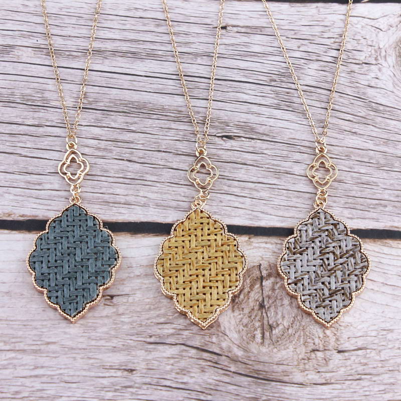 ZWPON Knit Raffia Morocco Necklace Women Long Chain Necklace Weave Straw Intersect Teardrop Jewelry Wholesale
ZWPON Knit Raffia Morocco Necklace Women Long Chain Necklace Weave Straw Intersect Teardrop Jewelry Wholesale
