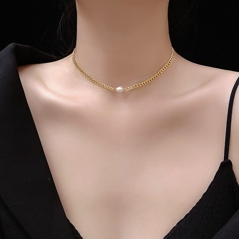 Elegant gold plated stainless steel choker necklace women jewelry on the neck chain, fashion freshwater pearl necklaces woman
Elegant gold plated stainless steel choker necklace women jewelry on the neck chain, fashion freshwater pearl necklaces woman