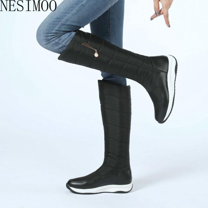 NESIMOO 2021 Keep Warm Round Toe Snow Boots Wedge Heel Plush Slip On Women Shoes Winter Down PU Leather Mid Calf Boots Size35-43, Black
NESIMOO 2021 Keep Warm Round Toe Snow Boots Wedge Heel Plush Slip On Women Shoes Winter Down PU Leather Mid Calf Boots Size35-43, Black