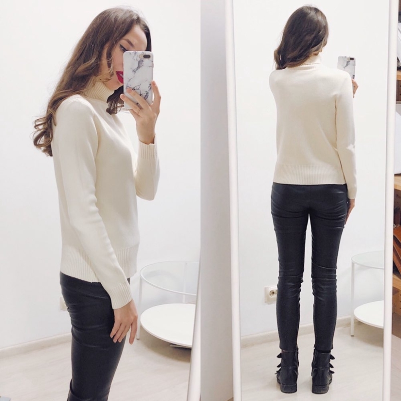GIGOGOU Basic Women Pullover and Sweaters Autumn Winter Thick Warm Jumper Top Turtleneck Knitted Sweater Pull Femme Hiver