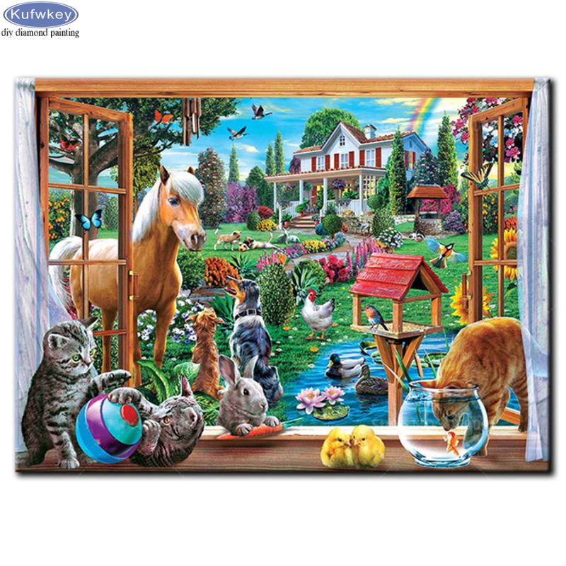 Full drill square Diamond Embroidery hosre/dog /cat Diamond Painting Full Round 5D DIY Mosaic Window view wall sticker
Full drill square Diamond Embroidery hosre/dog /cat Diamond Painting Full Round 5D DIY Mosaic Window view wall sticker
