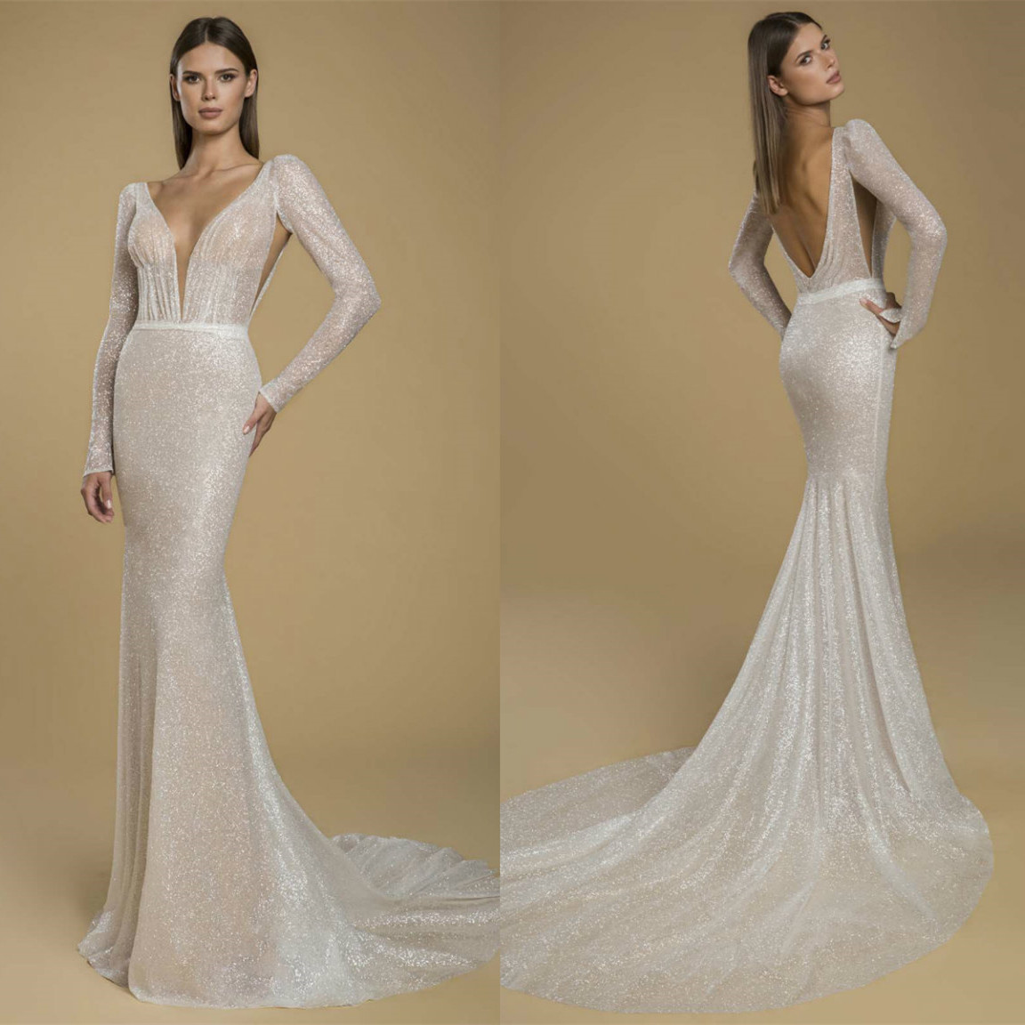 2021 Long Sleeves Wedding Dresses Sexy Deep V Neck Lace Sequins Mermaid Bridal Gowns Custom Made Open Back Sweep Train Robe De Mariée, White
2021 Long Sleeves Wedding Dresses Sexy Deep V Neck Lace Sequins Mermaid Bridal Gowns Custom Made Open Back Sweep Train Robe De Mariée, White