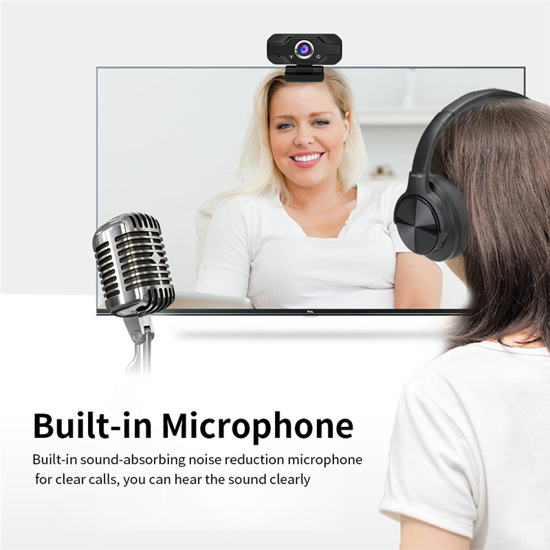 Web camera 1080P webcam HD USB drive-free manual focus camera built-in computer sound-absorbing microphone, Black
Web camera 1080P webcam HD USB drive-free manual focus camera built-in computer sound-absorbing microphone, Black