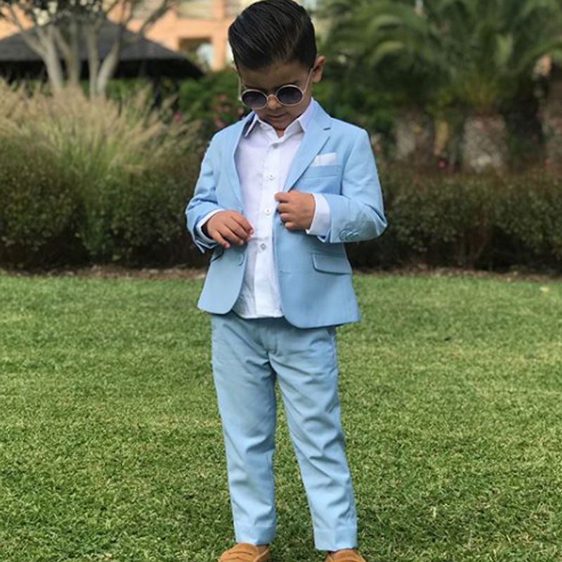 sky blue boys formal suits dinner wedding tuxedos little boy groomsmen kids children for party prom suit wear jacketspants