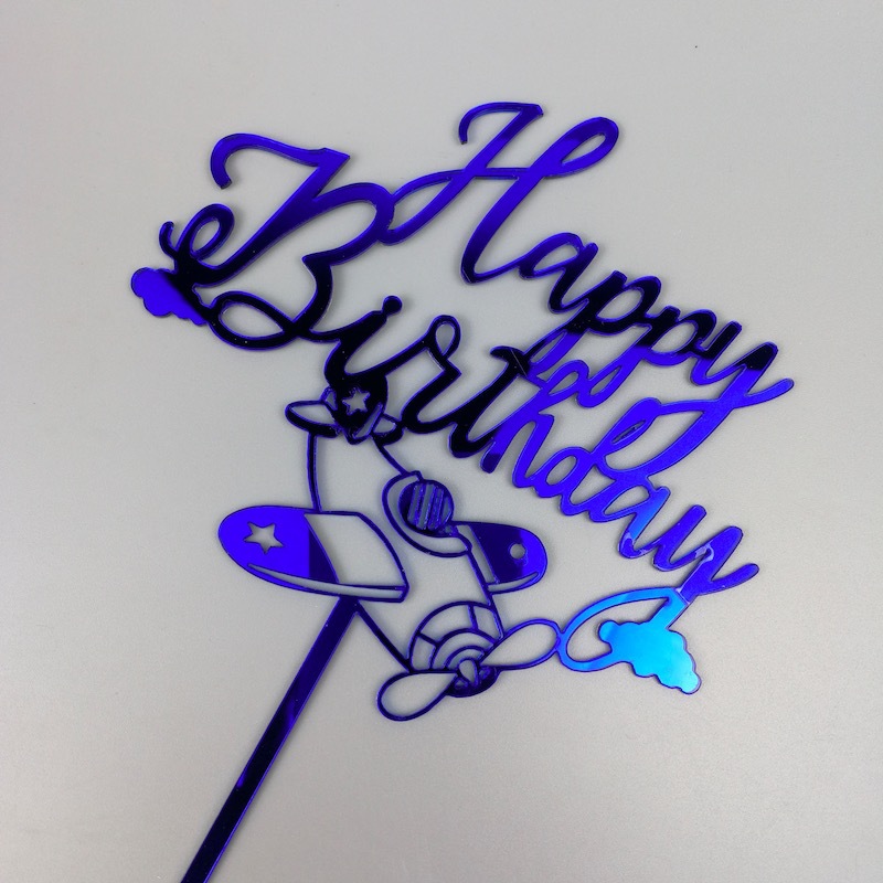 New Boy Airplane Acrylic Happy Birthday Cake Topper Blue Glitter Birthday Cake Topper for Boys Party Decorations
New Boy Airplane Acrylic Happy Birthday Cake Topper Blue Glitter Birthday Cake Topper for Boys Party Decorations