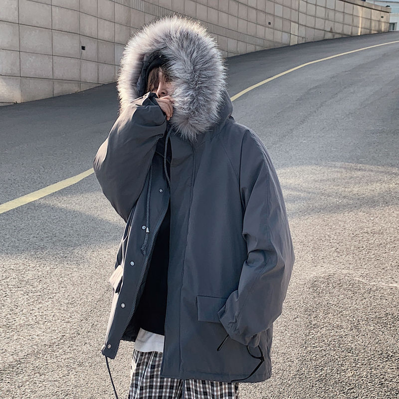 Winter Jacket Men's Warm Fashion Fur Collar Hooded Coat Men Parka Streetwear Wild Loose Cotton Thick Long Coat Mens Clothes, Black
Winter Jacket Men's Warm Fashion Fur Collar Hooded Coat Men Parka Streetwear Wild Loose Cotton Thick Long Coat Mens Clothes, Black