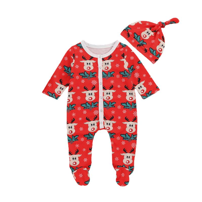 Infant Baby Girls Boys Christmas Elk Romper+ Hat Cartoon Deer Print Jumpsuits Single-breasted Long Sleeve Festive Clothing, As pic
Infant Baby Girls Boys Christmas Elk Romper+ Hat Cartoon Deer Print Jumpsuits Single-breasted Long Sleeve Festive Clothing, As pic