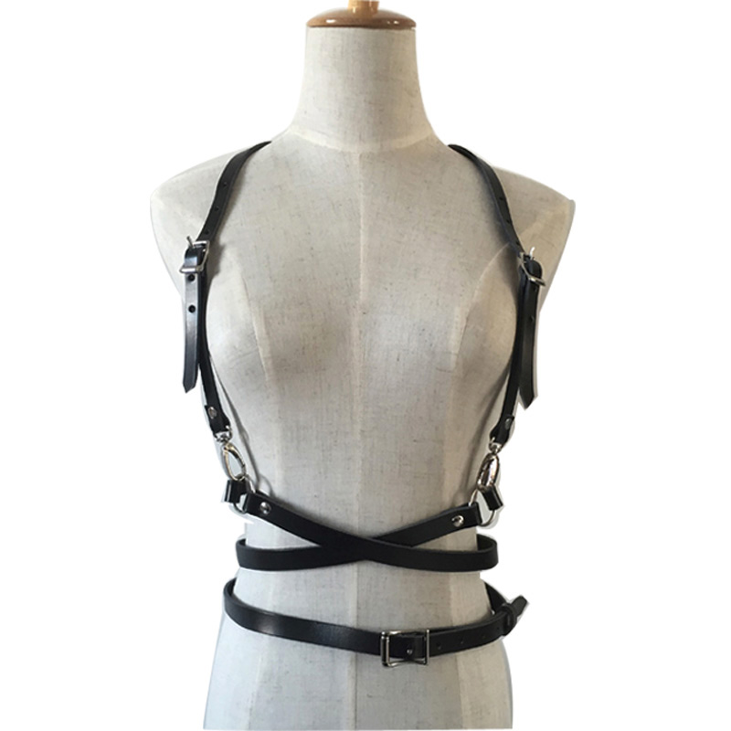 Fashion Punk harajuku O-Ring garters Faux leather harness sculpting harness waist belt straps suspenders belt, Black
Fashion Punk harajuku O-Ring garters Faux leather harness sculpting harness waist belt straps suspenders belt, Black