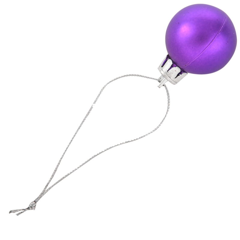 Christmas Decorations 24Pcs Chic Baubles Tree Plain Glitter XMAS Ornament Ball Decoration Purple