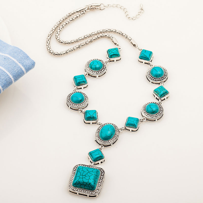 Simple Vintage Rhombus Necklace Round Natural Stone Necklace Creative Geometric Alloy Women Fashion Jewelry
Simple Vintage Rhombus Necklace Round Natural Stone Necklace Creative Geometric Alloy Women Fashion Jewelry