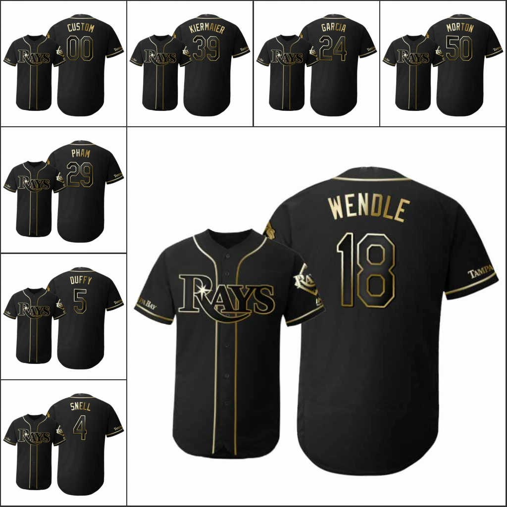 Tampa Bay Rays Men #5 Matt Duffy 18 Joey Wendle 4 Blake Snell Women Youth Flex Base Golden Edition Custom Jersey, Black
Tampa Bay Rays Men #5 Matt Duffy 18 Joey Wendle 4 Blake Snell Women Youth Flex Base Golden Edition Custom Jersey, Black