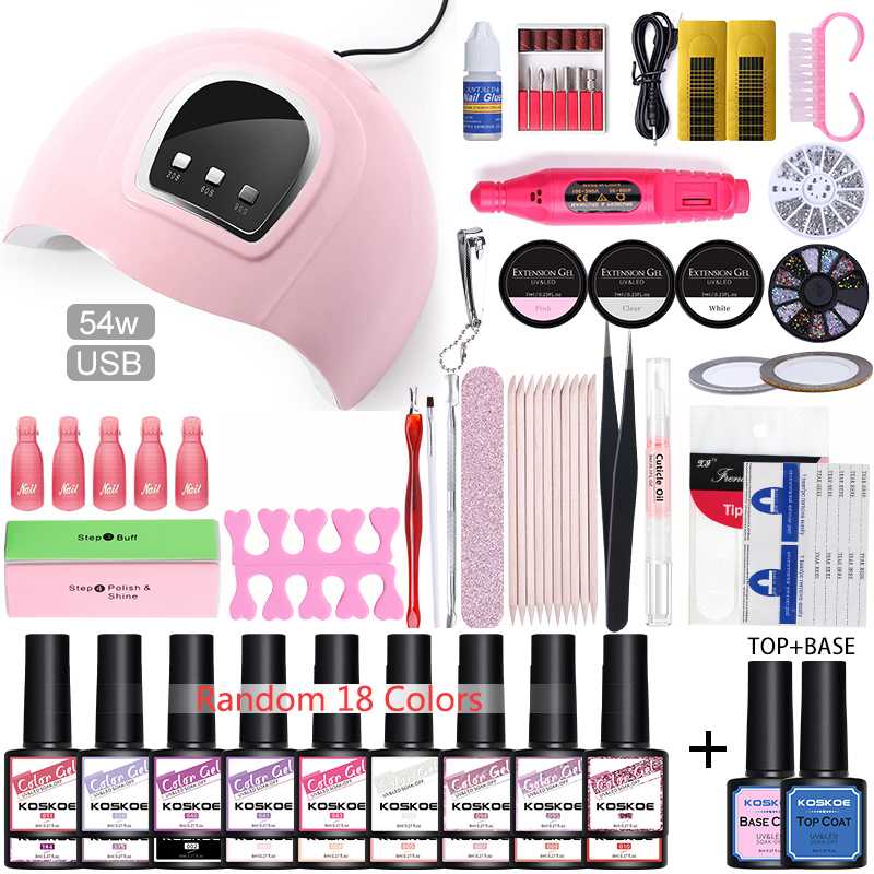 KOSKOE Manicures Kit 54W/36W Nail Lamp Dryer Gel Nail Set 18/20/30 Colors Polish Set with Drill Machine Art Tools
KOSKOE Manicures Kit 54W/36W Nail Lamp Dryer Gel Nail Set 18/20/30 Colors Polish Set with Drill Machine Art Tools