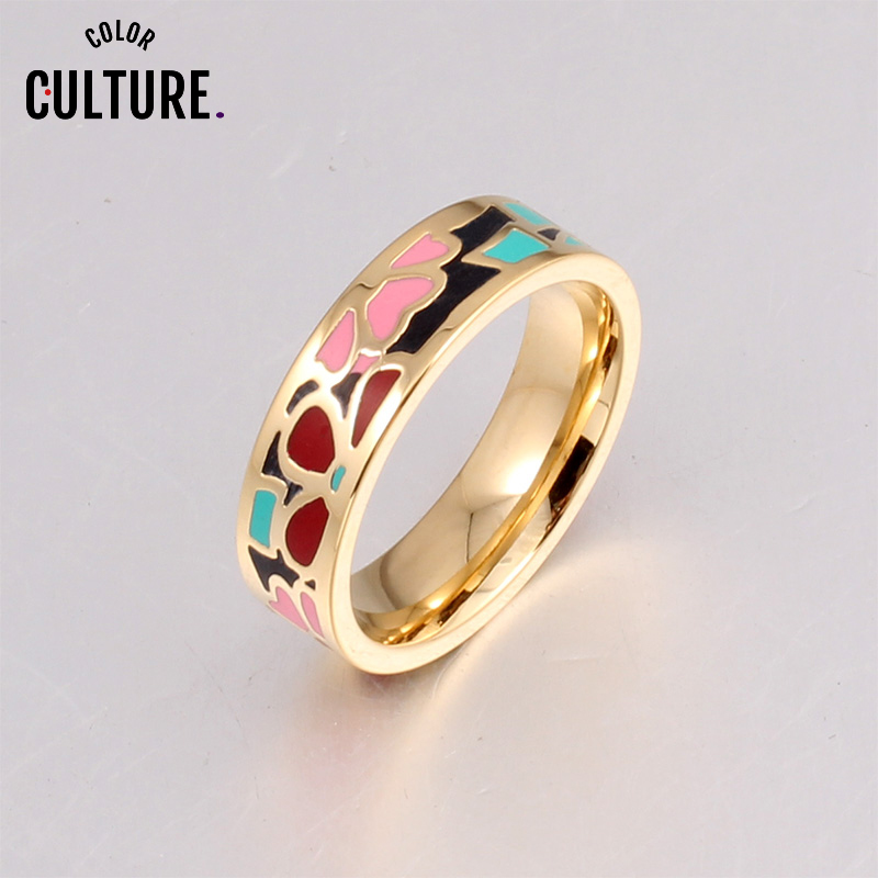 New Gold-color Jewelry Women's gold Rings Filled Beautiful and Elegant Enamel Ring Flower Ethnic Jewelry
New Gold-color Jewelry Women's gold Rings Filled Beautiful and Elegant Enamel Ring Flower Ethnic Jewelry