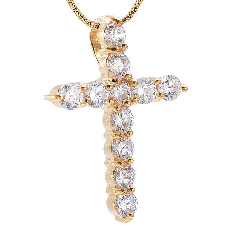 IJD2549 Elegant Women Crystal Pave Setting Small Cross Pendant Charms Necklace Gold Tone With Free Gift Box Chains
IJD2549 Elegant Women Crystal Pave Setting Small Cross Pendant Charms Necklace Gold Tone With Free Gift Box Chains