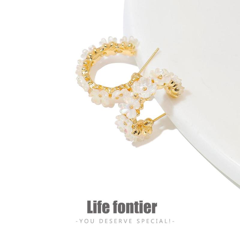 Hoop & Huggie Lifefontier Exquisite C Shaped Opening Ring Earrings Gold Color Resin Flower For Women Girls Party Jewelry Brincos
Hoop & Huggie Lifefontier Exquisite C Shaped Opening Ring Earrings Gold Color Resin Flower For Women Girls Party Jewelry Brincos