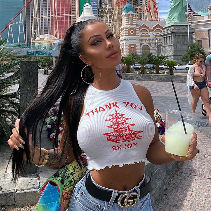 Sleeveless Summer Sexy Short Style Tops Fashion Casual Letter Pattern Women Camis Slim Womens Designer Tanks O Neck
Sleeveless Summer Sexy Short Style Tops Fashion Casual Letter Pattern Women Camis Slim Womens Designer Tanks O Neck