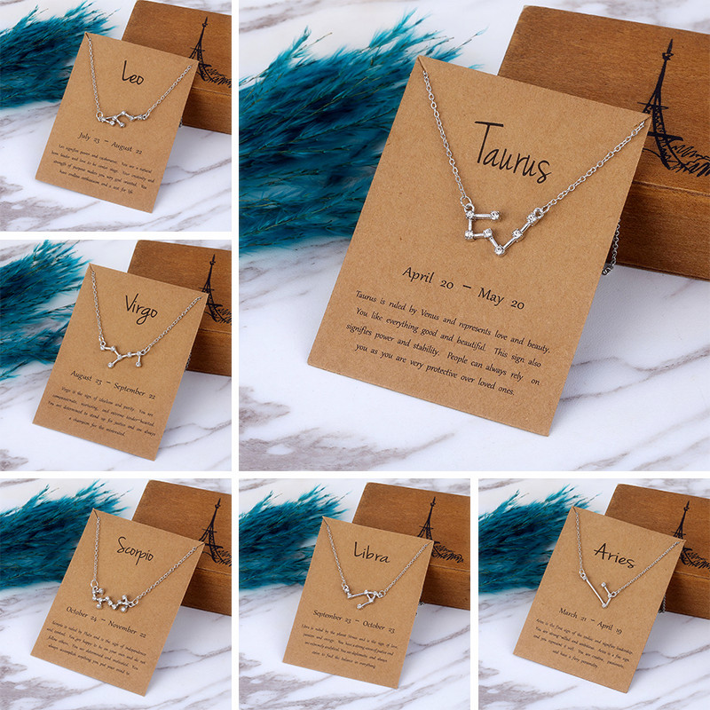 EN Shiny Crystal Star Constellation Necklaces Zodiac Sign Pendants Choker Necklaces for Women Silver Color Chain Bijoux Femme
EN Shiny Crystal Star Constellation Necklaces Zodiac Sign Pendants Choker Necklaces for Women Silver Color Chain Bijoux Femme