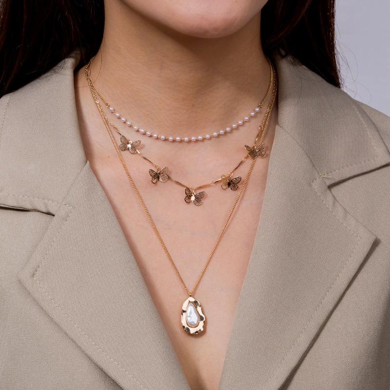 Boho Butterfly Stone Pearl Pendant Necklaces For Women Cute Animal Butterfly Gold Color Chain MultiLayer Choker Necklace Jewelry
Boho Butterfly Stone Pearl Pendant Necklaces For Women Cute Animal Butterfly Gold Color Chain MultiLayer Choker Necklace Jewelry