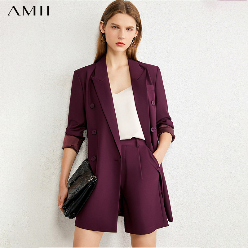 AMII Minimalism Autumn Causal Women Set Solid Lapel Double Breasted Office Coat High Waist Loose Shorts Female Suit 12060012, Black shorts
AMII Minimalism Autumn Causal Women Set Solid Lapel Double Breasted Office Coat High Waist Loose Shorts Female Suit 12060012, Black shorts