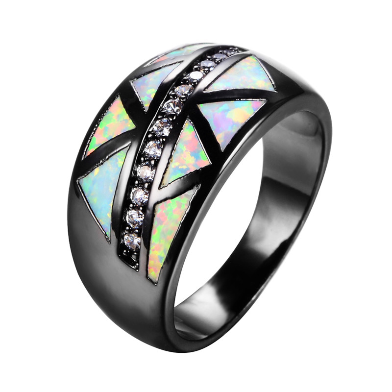 Boho Female Blue White Fire Opal Ring Luxury 14KT Black Gold Wedding Rings For Women Promise Love Engagement Ring
Boho Female Blue White Fire Opal Ring Luxury 14KT Black Gold Wedding Rings For Women Promise Love Engagement Ring