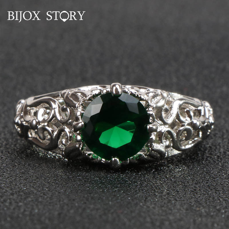 BIJOX STORY vintage 925 sterling silver jewellery ring with round shaped emerald women ring wedding promise party gift size 6-10
BIJOX STORY vintage 925 sterling silver jewellery ring with round shaped emerald women ring wedding promise party gift size 6-10