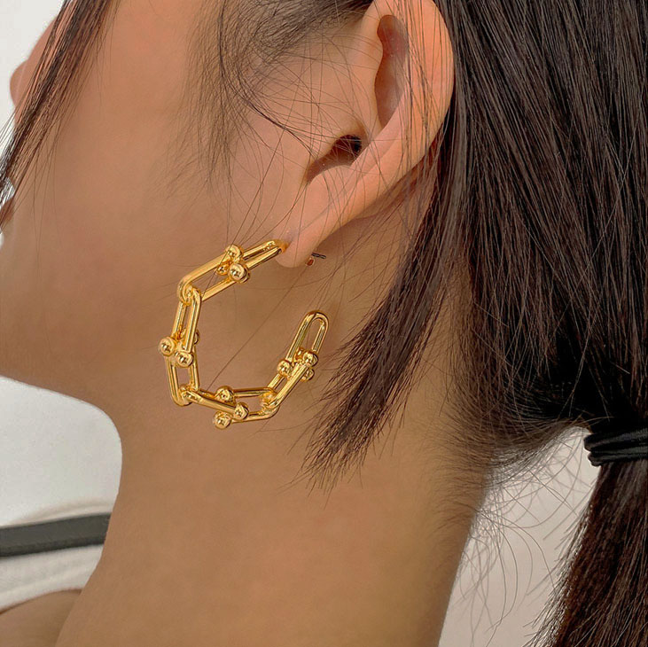 Exaggerated Chains Earrings Women European Big Round Piercing Gold Earings Ladies Elegant Vintage Ear Jewelry 2020
Exaggerated Chains Earrings Women European Big Round Piercing Gold Earings Ladies Elegant Vintage Ear Jewelry 2020