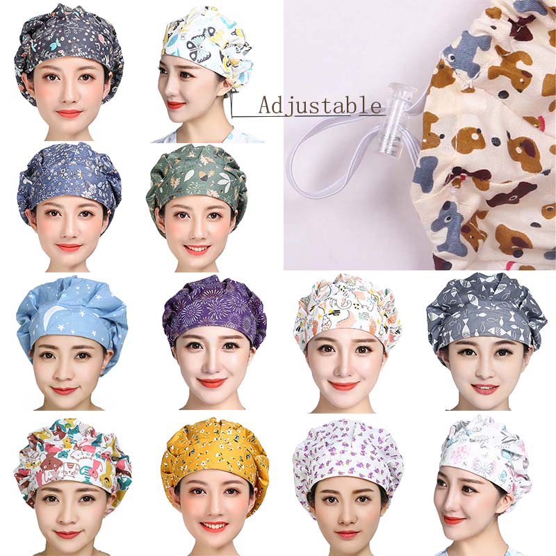 Bouffant Scrub Caps Women Cartoon Flower Printed Cotton Sweatband Hats Washable Adjustable Nuring Caps Working Hats Accessories, 23
Bouffant Scrub Caps Women Cartoon Flower Printed Cotton Sweatband Hats Washable Adjustable Nuring Caps Working Hats Accessories, 23