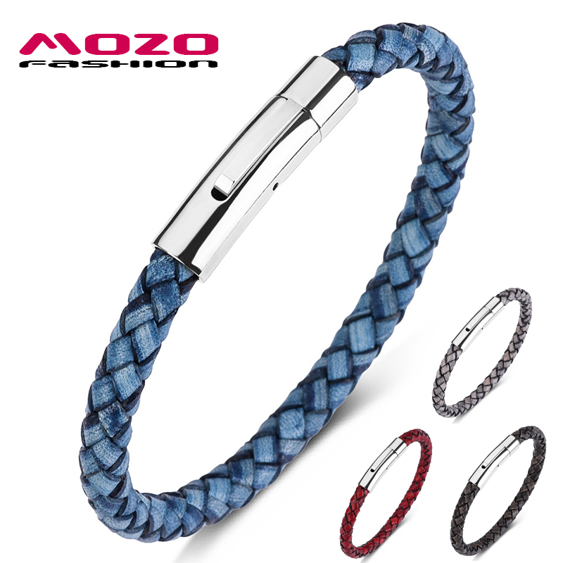 Fashion Bangle New Unisex Charm Bracelets Blue Genuine Leather Rope Mixed Braided Bangle Simple Punk Classic Jewelry
Fashion Bangle New Unisex Charm Bracelets Blue Genuine Leather Rope Mixed Braided Bangle Simple Punk Classic Jewelry