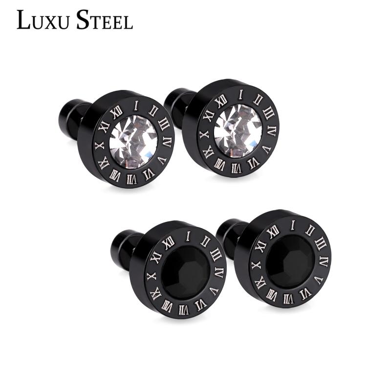 LUXUSTEEL High Quality 2Pairs/Sets Black Color Round Cubic Zirconia Stud Earrings Stainless Steel Rouman Number Stud Earrings
LUXUSTEEL High Quality 2Pairs/Sets Black Color Round Cubic Zirconia Stud Earrings Stainless Steel Rouman Number Stud Earrings