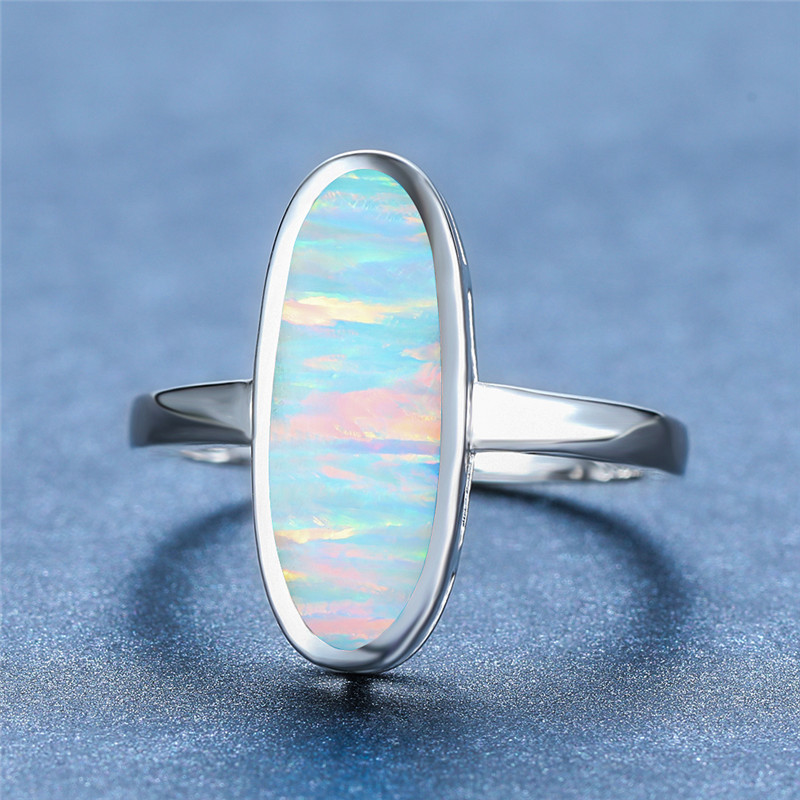 Boho Female Small Oval Stone Ring Silver Color Blue White Fire Opal Wedding Ring Promise Love Engagement Rings For Women
Boho Female Small Oval Stone Ring Silver Color Blue White Fire Opal Wedding Ring Promise Love Engagement Rings For Women