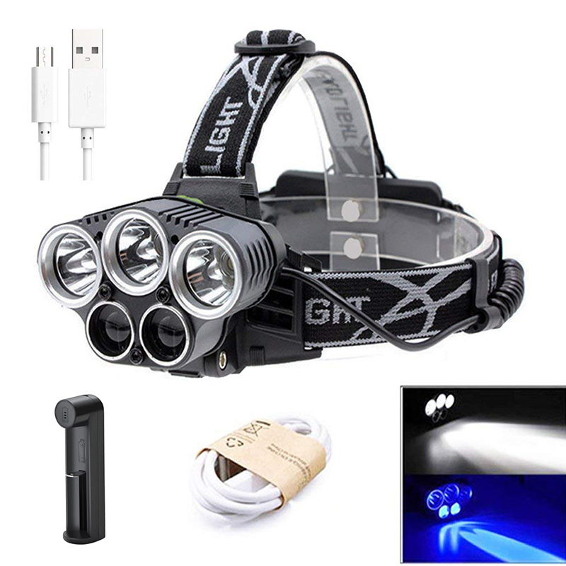 5 LED Headlamp USB Rechargeable blue light+White Light Headlights Waterproof 5 Modes Brightest Head Light For Outdoor
5 LED Headlamp USB Rechargeable blue light+White Light Headlights Waterproof 5 Modes Brightest Head Light For Outdoor