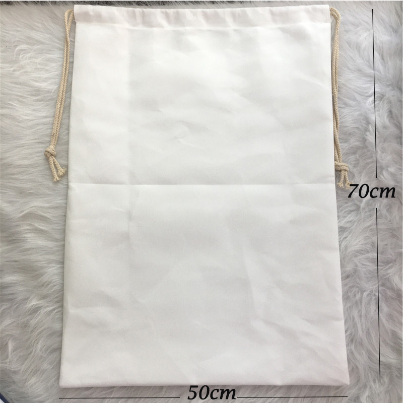 Christmas Decorations 30pcs/lot Customized Sublimation Santa Sacks White Blanks Children Candy Drawstring Bag Year Party Gift Ornament