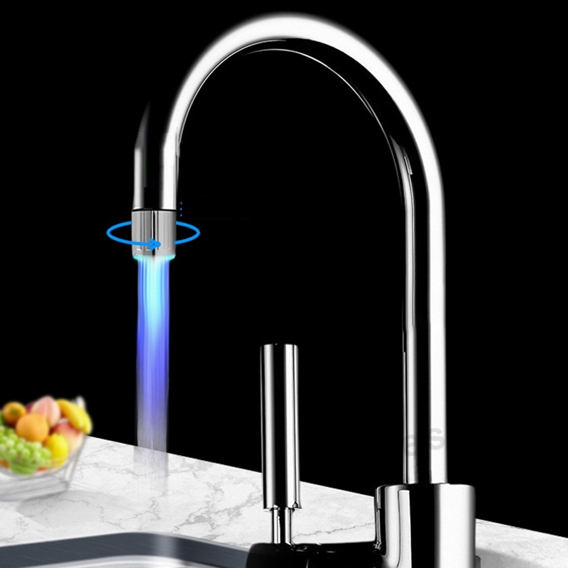 New LED Faucet Fashion 3 Colors Water Glow Tap LED Faucet Light Temperature Control Faucets Sensor Sink Taps Lights With Adapte