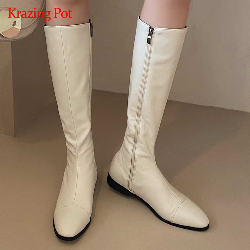 Krazing Pot equestrian boots split leather fashion mature round toe thick low heel zipper daily wear dating thigh high boots L19, Black
Krazing Pot equestrian boots split leather fashion mature round toe thick low heel zipper daily wear dating thigh high boots L19, Black