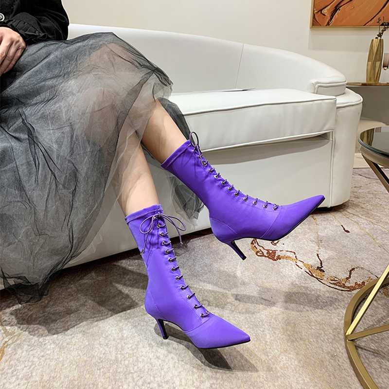 boots female 2020 new pointed stiletto boots breathable high-heeled elastic women's, Black
boots female 2020 new pointed stiletto boots breathable high-heeled elastic women's, Black