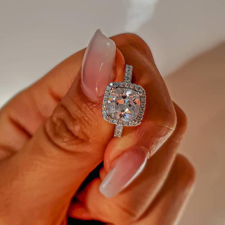 Ins Top Sell Simple Fashion Jewelry Real 925 Sterling Silver 7 Style Pear Cut White Topaz CZ Diamond Eternity Party Women Wedding Band Ring