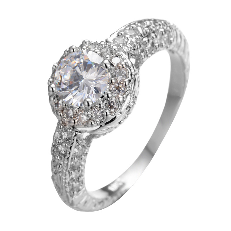 Luxury Female White Zirconia Stone Ring Classic Crystal Silver Color Wedding Ring Simple Bridal Round Engagement Rings For Women
Luxury Female White Zirconia Stone Ring Classic Crystal Silver Color Wedding Ring Simple Bridal Round Engagement Rings For Women