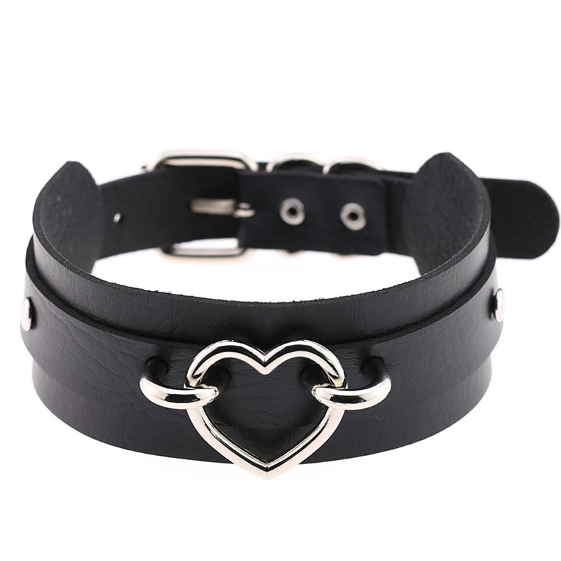Chokers Leather Heart Choker Necklace With An Adjustable Buckle Stud Black For Women Chain Gothic Fashion Jewelry
Chokers Leather Heart Choker Necklace With An Adjustable Buckle Stud Black For Women Chain Gothic Fashion Jewelry