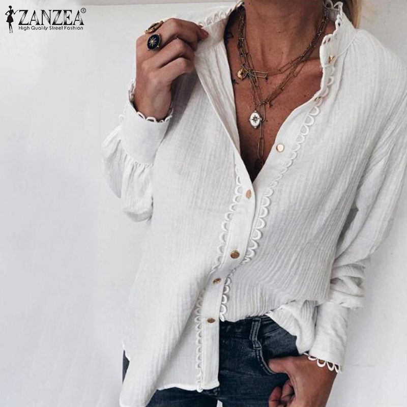 ZANZEA Elegant Women Lace Crochet Blouse Spring Long Sleeve Cotton Linen Shirt Loose Buttons Blusas Female Patchwork Tunic Tops, White
ZANZEA Elegant Women Lace Crochet Blouse Spring Long Sleeve Cotton Linen Shirt Loose Buttons Blusas Female Patchwork Tunic Tops, White