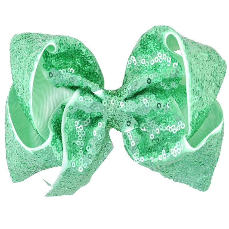 New 25 color 6 inch Girls Embroideried Sequin Hair Bows With Alligator Clips Colorful Hairpins Shinny Barrette hair clips Hair Accessories