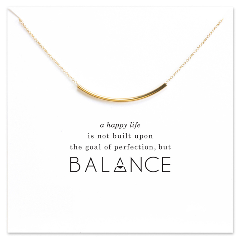 2020 New Curved Hollow Tube Pendant Short Chain Choker Necklace For Women Golden wish necklace with card Jewelry As gift BALANCE
2020 New Curved Hollow Tube Pendant Short Chain Choker Necklace For Women Golden wish necklace with card Jewelry As gift BALANCE