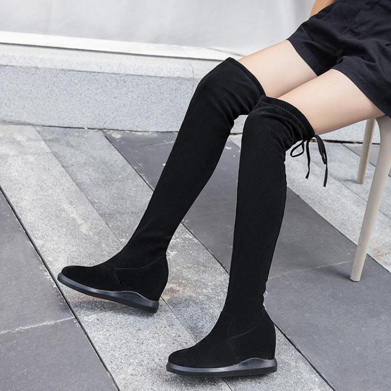 Women's Knee High Boots Winter 2020 New Plush Wedges Heel High Heel Black Thin Elastic Boots Thigh Long Female
Women's Knee High Boots Winter 2020 New Plush Wedges Heel High Heel Black Thin Elastic Boots Thigh Long Female