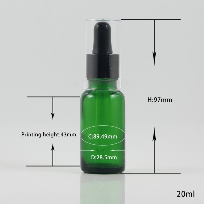 High quality 20ml green glass dropper bottle with black rubber and glass pipette
High quality 20ml green glass dropper bottle with black rubber and glass pipette
