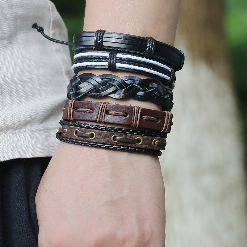 5pcs/set Braided Rope Leather Bracelet Set for Men Adjustable Handmade Heart Wrap Bracelets&Bangles
5pcs/set Braided Rope Leather Bracelet Set for Men Adjustable Handmade Heart Wrap Bracelets&Bangles