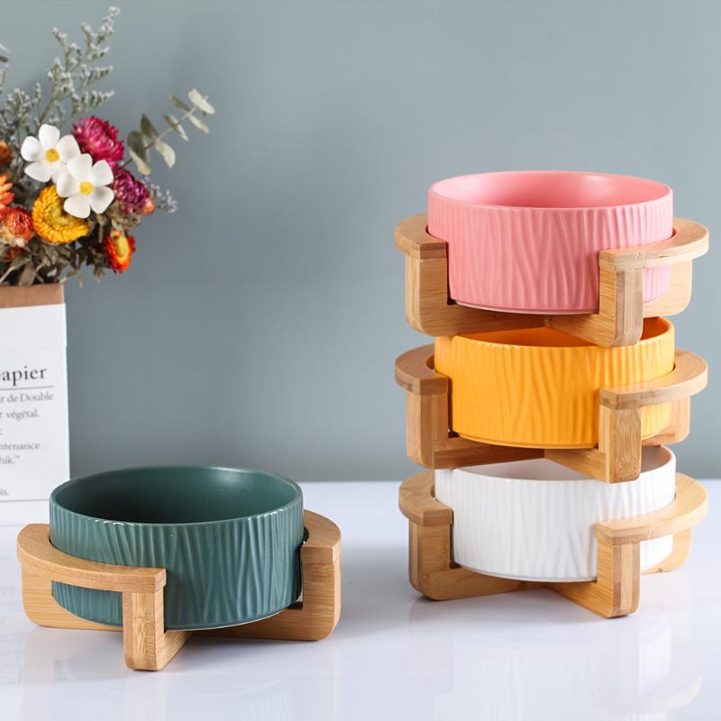 Ceramic Elevated Raised Cat Bowl with Wood Stand No Spill Pet Water Feeder Cats Small Dogs
Ceramic Elevated Raised Cat Bowl with Wood Stand No Spill Pet Water Feeder Cats Small Dogs
