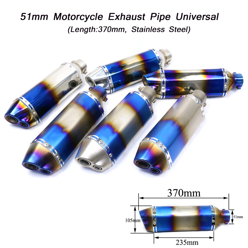 51mm Half Blue Vent Pipe System for Motorcycle Exhaust Muffle Pipe With DB Killer Set Universal Baffler 370mm Length
51mm Half Blue Vent Pipe System for Motorcycle Exhaust Muffle Pipe With DB Killer Set Universal Baffler 370mm Length