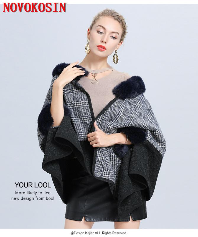 Scarves 2021 Fur Neck Grey Plaid Patchwork Black Woolen Shawl Sleeve Poncho Knitted Open Stitch Cardigan Plus Size Coat
Scarves 2021 Fur Neck Grey Plaid Patchwork Black Woolen Shawl Sleeve Poncho Knitted Open Stitch Cardigan Plus Size Coat
